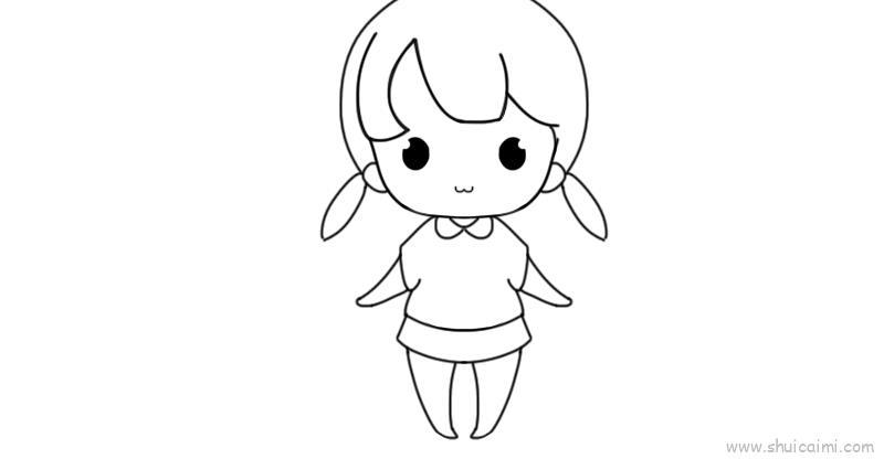 小女孩儿童画怎么画 小女孩简笔画画法