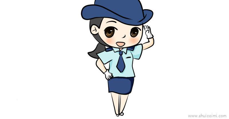 敬礼儿童画怎么画 敬礼简笔画步骤