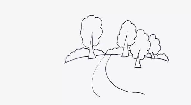 风景画图片大全简笔画 风景画图片大全简笔画花草树木