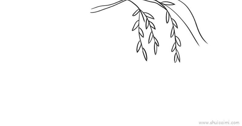 咏柳古诗配画儿童画怎么画 咏柳古诗配画简笔画步骤