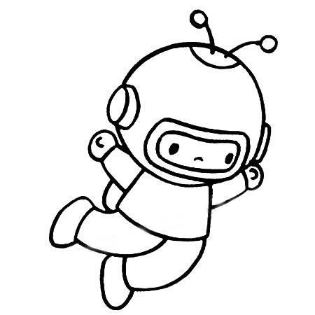航天员简笔画 航天员简笔画带着颜色