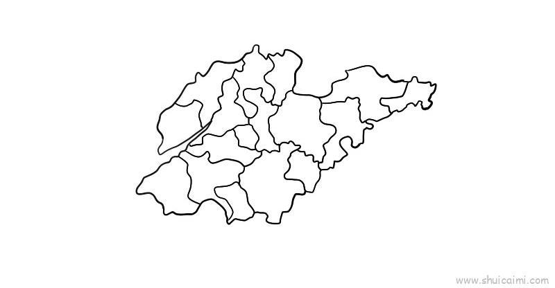 山东地图儿童画怎么画 山东地图简笔画顺序