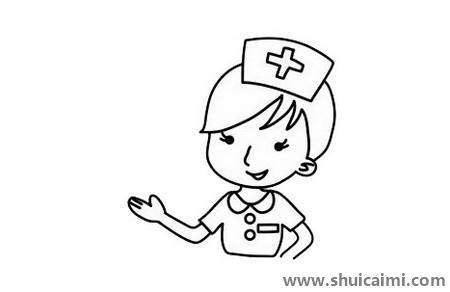 卡通护士简笔画步骤教程