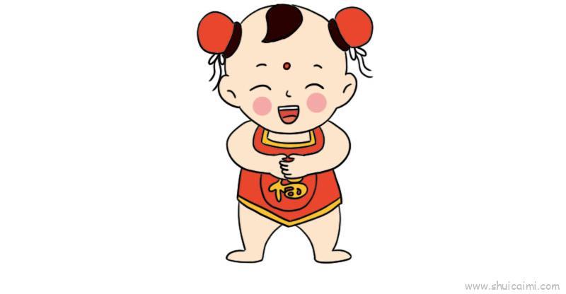 新年福娃儿童画怎么画 新年福娃简笔画简单