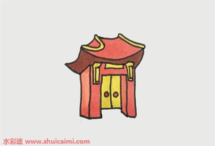 古代房子怎么画 古代房子简笔画步骤图