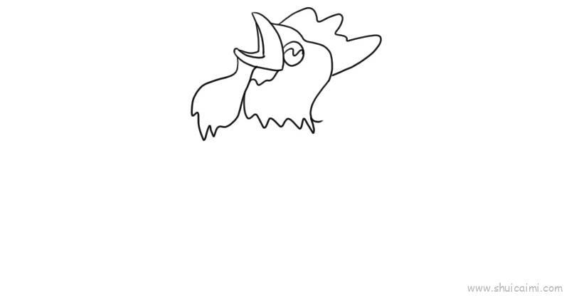 打鸣儿童画怎么画 打鸣简笔画步骤