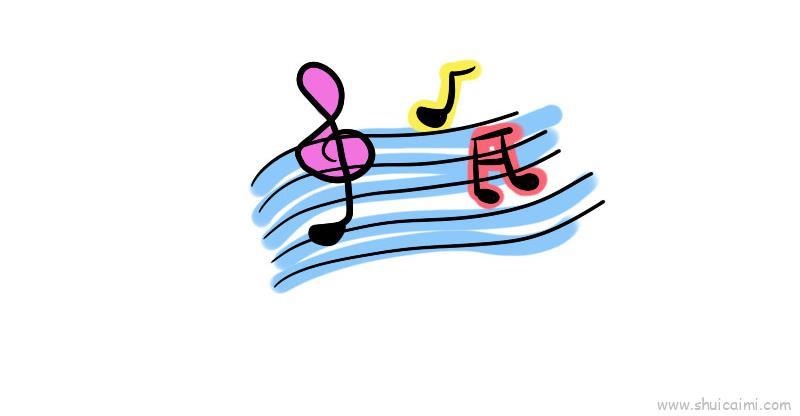 五线谱儿童画怎么画 五线谱简笔画顺序