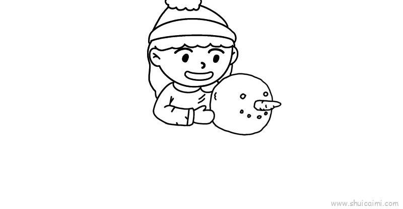 冬天堆雪人儿童画怎么画 冬天堆雪人简笔画好看