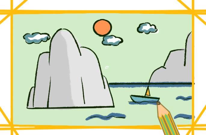 山水的简笔画图片大全 山水的简笔画图片大全彩色