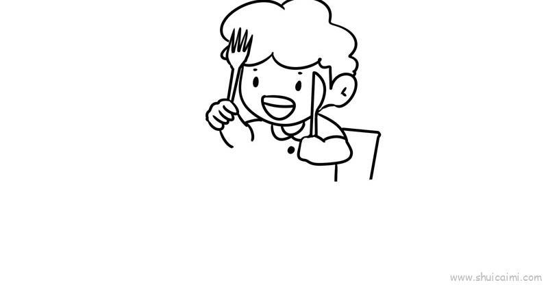 儿童节吃大餐儿童画怎么画 儿童节吃大餐简笔画简单