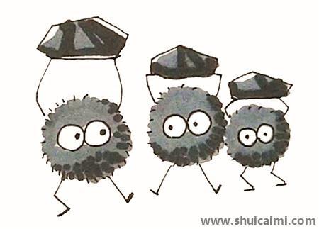 千与千寻小煤球儿童简笔画