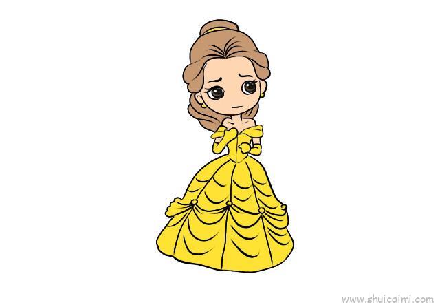 贝尔公主儿童画怎么画 贝尔公主简笔画顺序