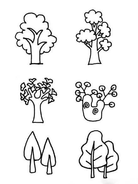 植物的简笔画 植物的简笔画花草树木