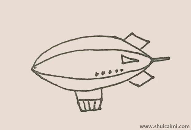 飞艇儿童简笔画