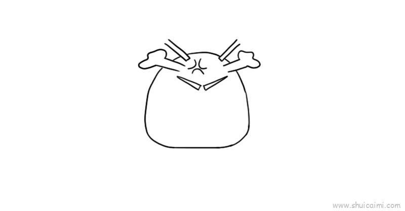 生气表情儿童画怎么画 生气表情简笔画步骤