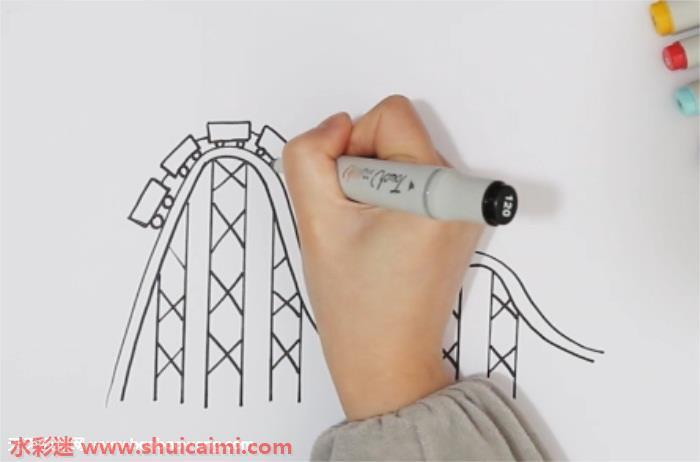 过山车怎么画 过山车简笔画简单易画彩色