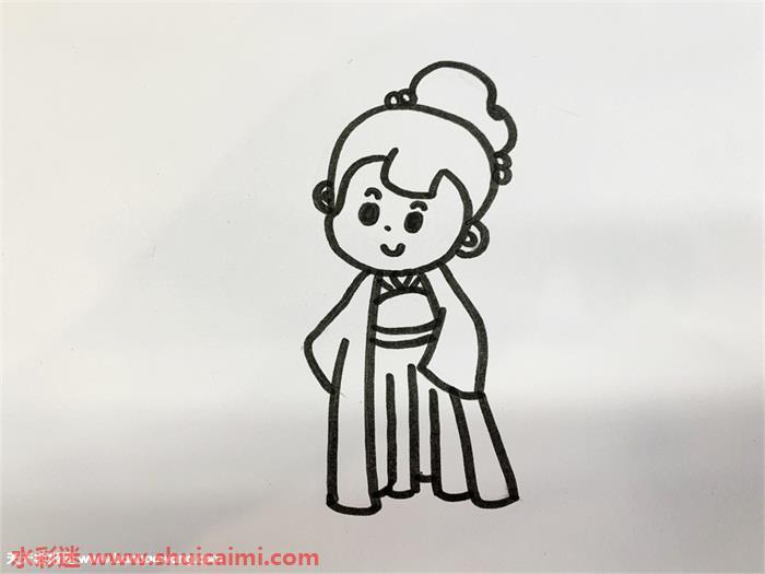 古代公主怎么画 古代公主简笔画彩色