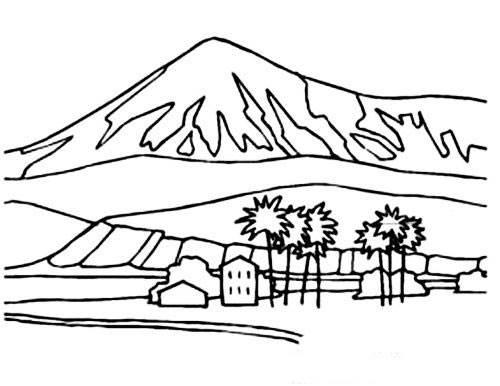 雪山简笔画 雪山简笔画彩色