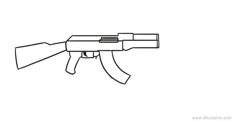 吃鸡枪儿童画怎么画 吃鸡枪简笔画简单又好看