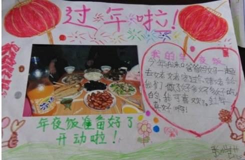 年夜饭手抄报简单又好看 年夜饭手抄报简单又好看一年级