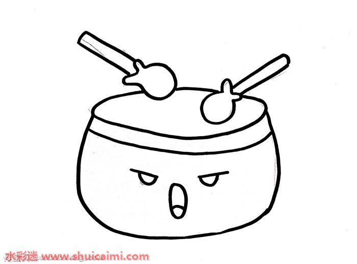 中国鼓怎么画 中国鼓简笔画简单彩色