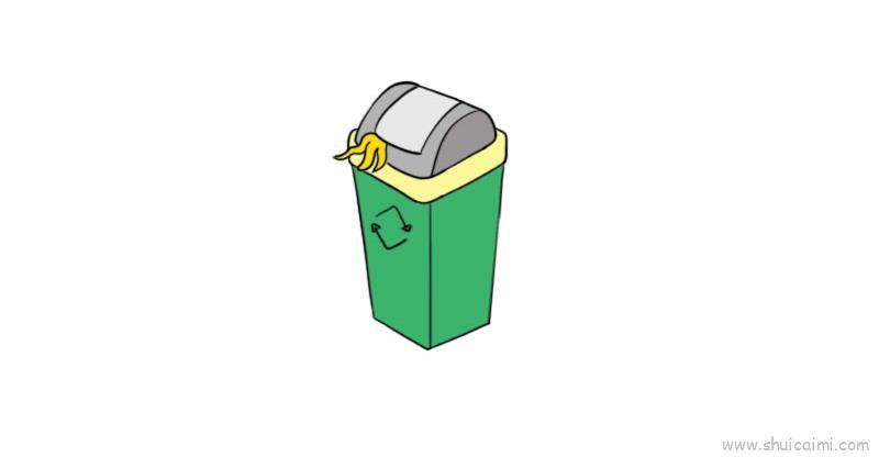垃圾桶儿童画怎么画 垃圾桶简笔画顺序