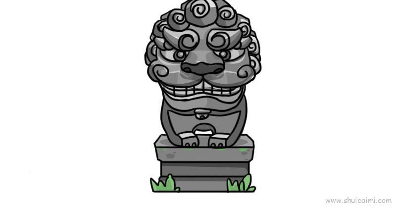 石狮子儿童画怎么画 石狮子简笔画简单
