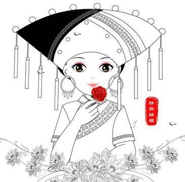 壮族人物简笔画 壮族人物简笔画教程