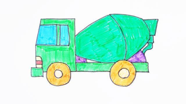 搅拌车简笔画 搅拌车简笔画图片大全