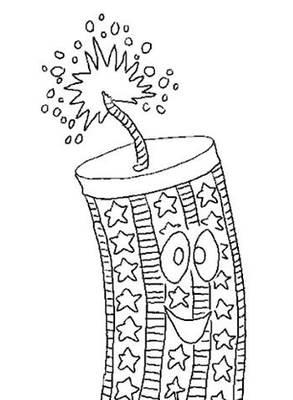 除夕夜放烟花简笔画图片 除夕夜放烟花简笔画图片彩色