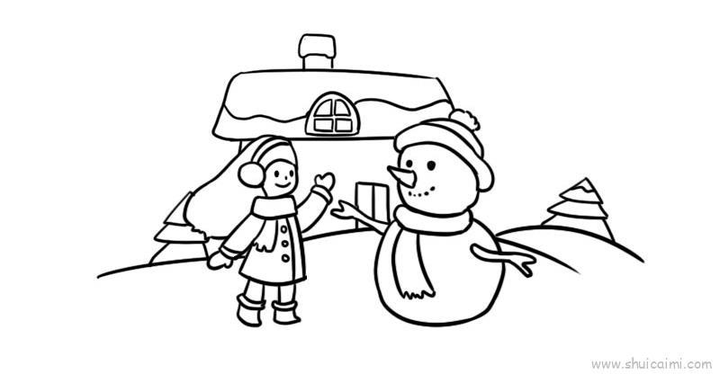 在雪地上画儿童画怎么画 在雪地上画简笔画简单又好看