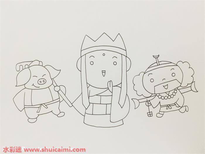 西游记里的师徒四人怎么画 唐僧师徒简笔画简单易画彩色