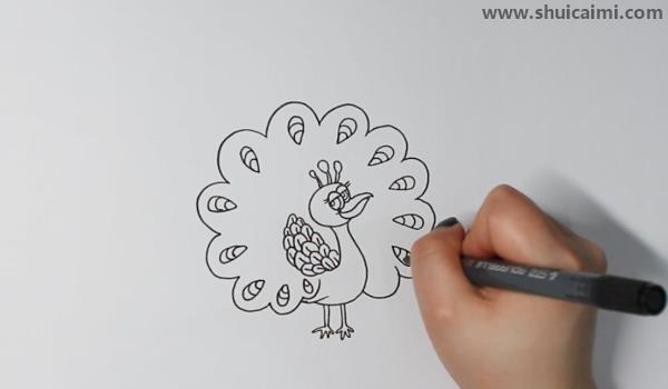 孔雀开屏简笔画怎么画 孔雀开屏简笔画步骤