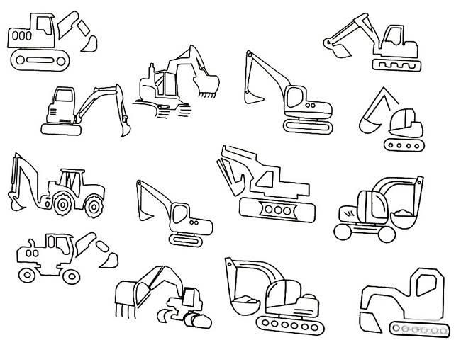 挖掘机简笔画 挖掘机简笔画图片