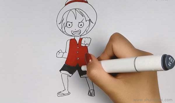 路飞儿童画怎么画 路飞简笔画顺序