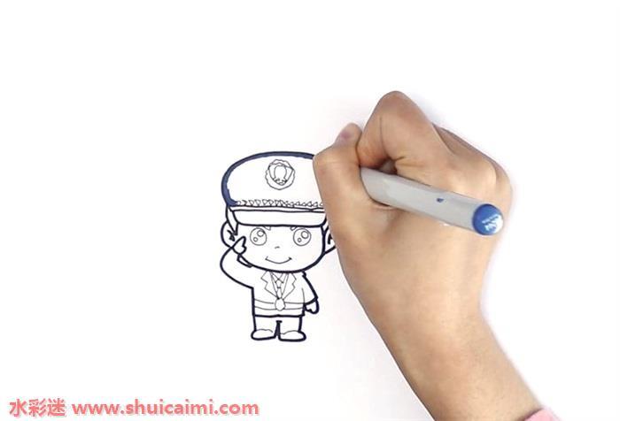 可爱小警察怎么画 可爱小警察简笔画简单又漂亮彩色