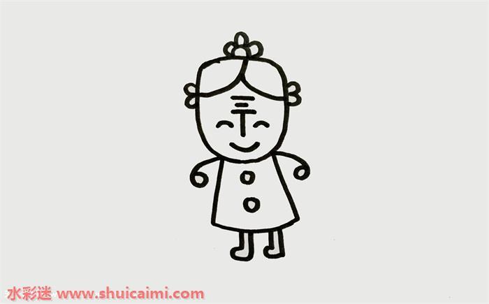 适合儿童绘画的丁奶奶简笔画