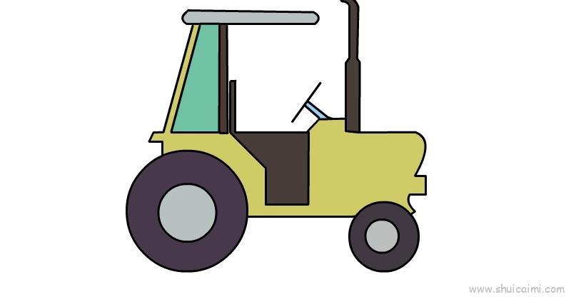 拖拉机儿童画怎么画 拖拉机简笔画好看