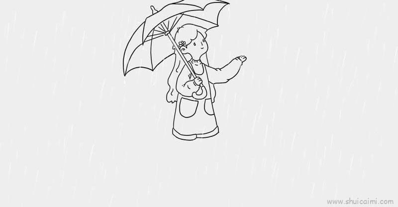 清明节打伞儿童画怎么画 清明节打伞简笔画图片大全