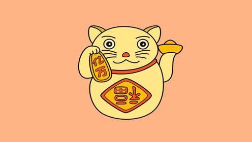 招财猫简笔画 招财猫简笔画图片大全可爱