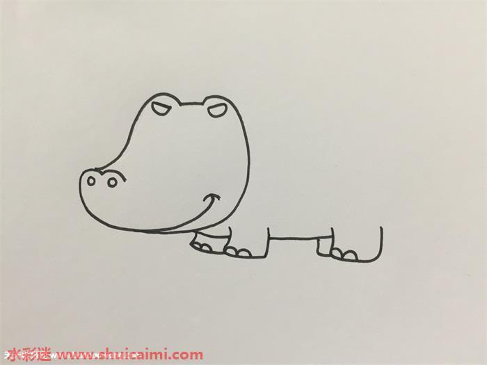鳄鱼怎么画 鳄鱼简笔画彩色