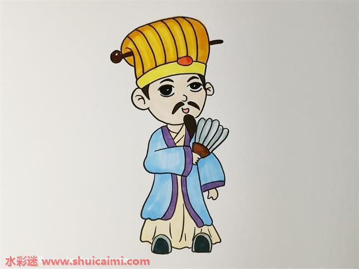 诸葛亮简笔画怎么画图片大全彩色