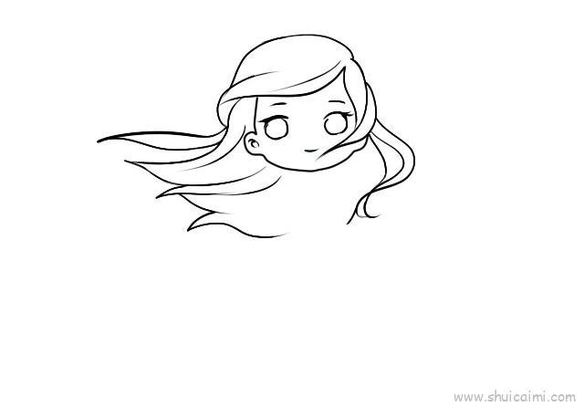 爱丽儿公主儿童画怎么画 爱丽儿公主简笔画步骤