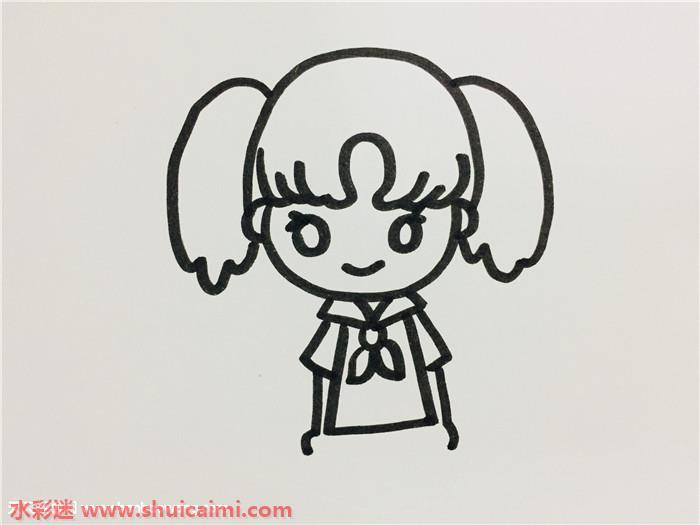 马尾辫女孩怎么画 马尾辫女孩简笔画漂亮卡通