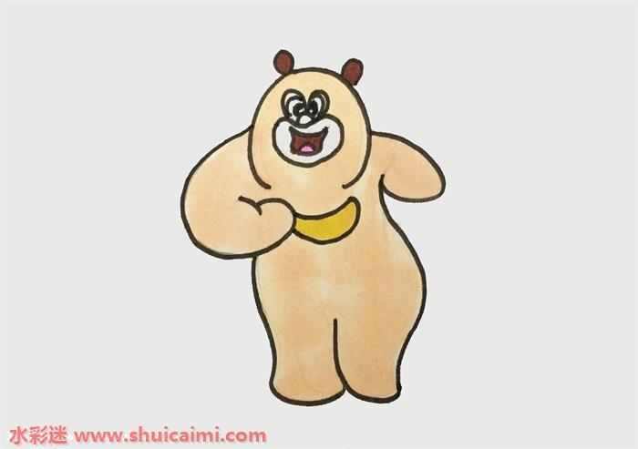可爱简单卡通熊二简笔画怎么画（一步一步）