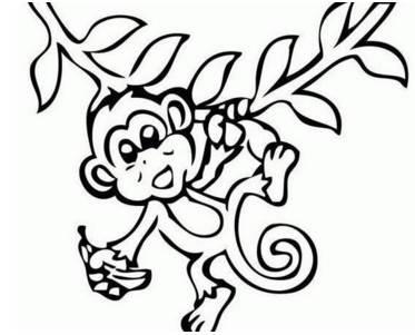 简笔画猴子 简笔画猴子的画法最简单