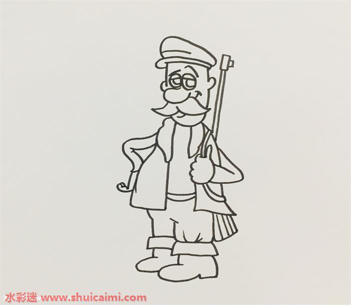 猎人怎么画 猎人简笔画画法