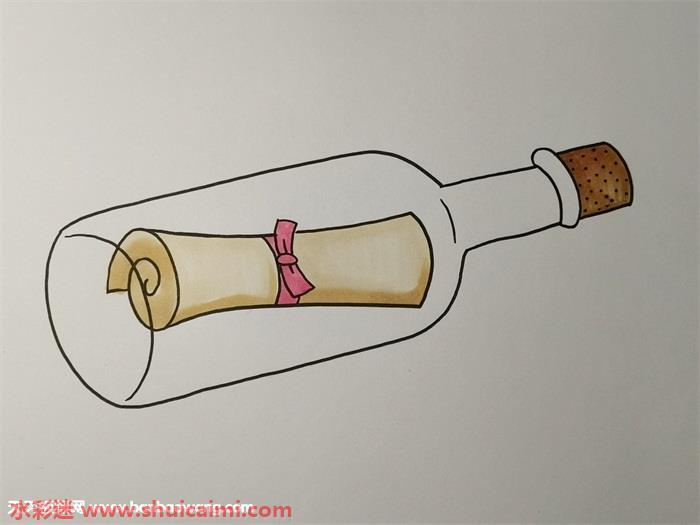 漂流瓶怎么画 漂流瓶简笔画简单好看带颜色