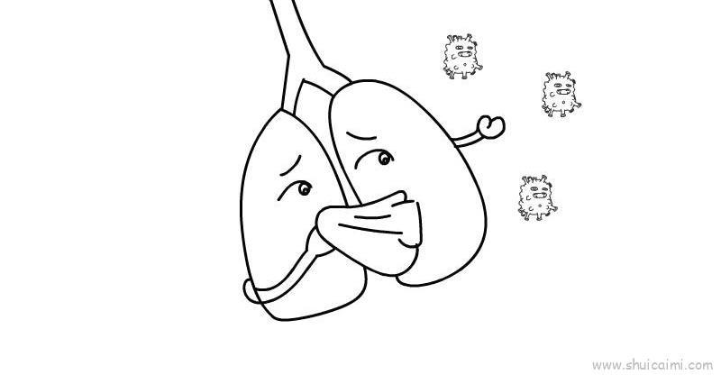 肺炎教程儿童画怎么画 肺炎教程简笔画图片