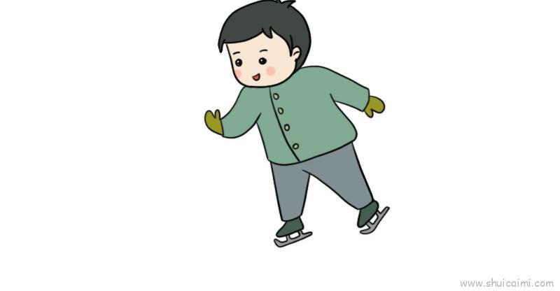 滑冰儿童画怎么画 滑冰简笔画简单